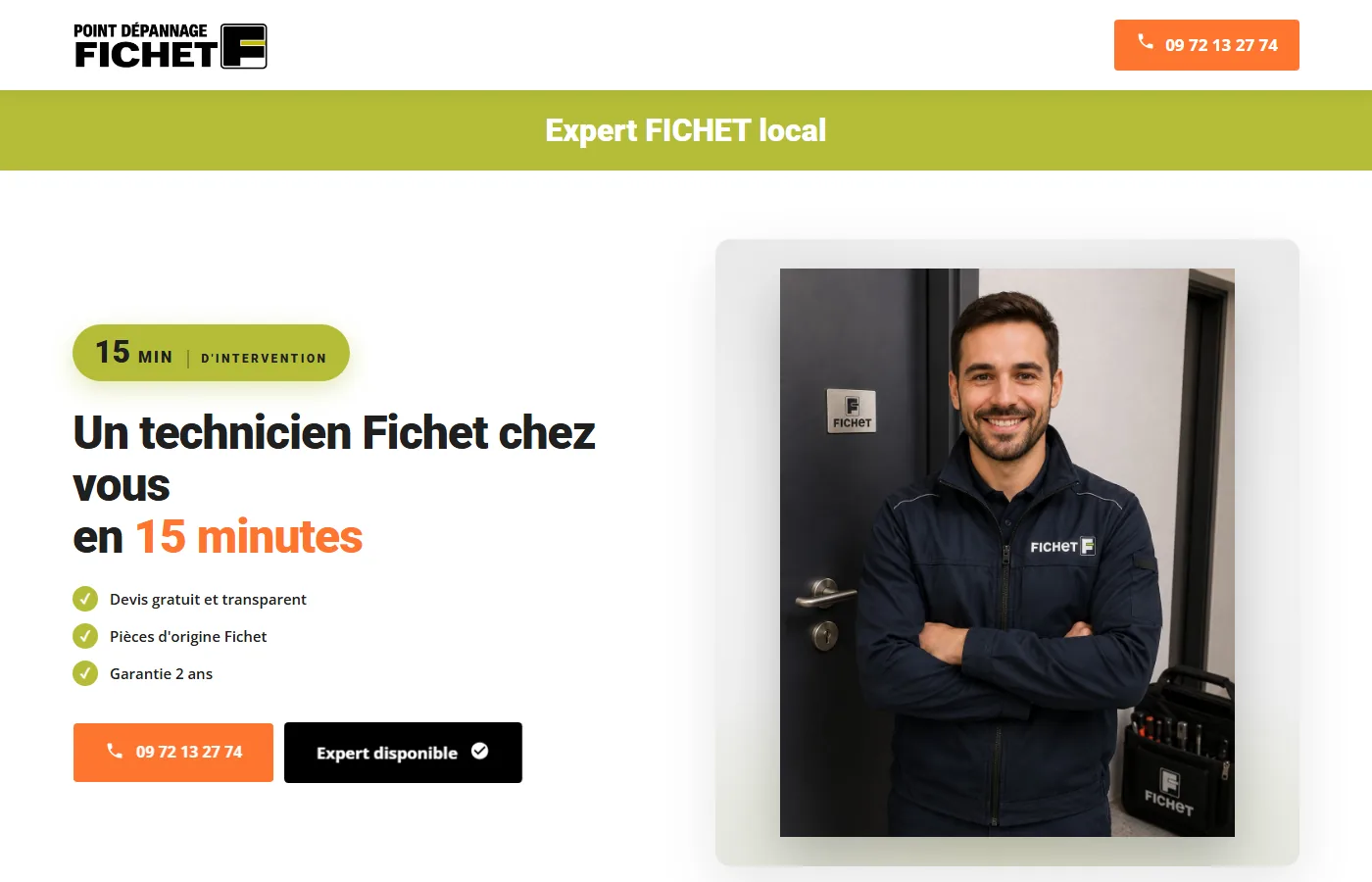 Exemple de site internet pour artisan créé par TRANDS — Point Fort Fichet Dépannage, serrurier