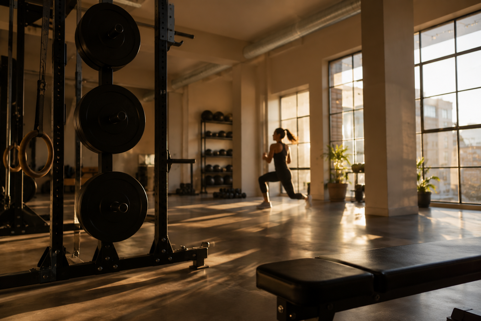 Salle de sport moderne en arrière-plan